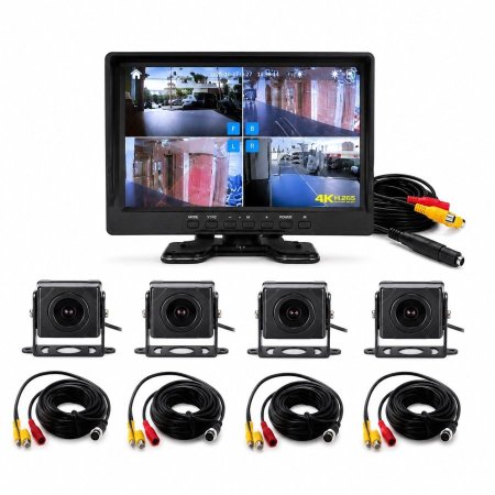 طقم كاميرات 360 4 كاميرات مع DVR شاشة كبسات